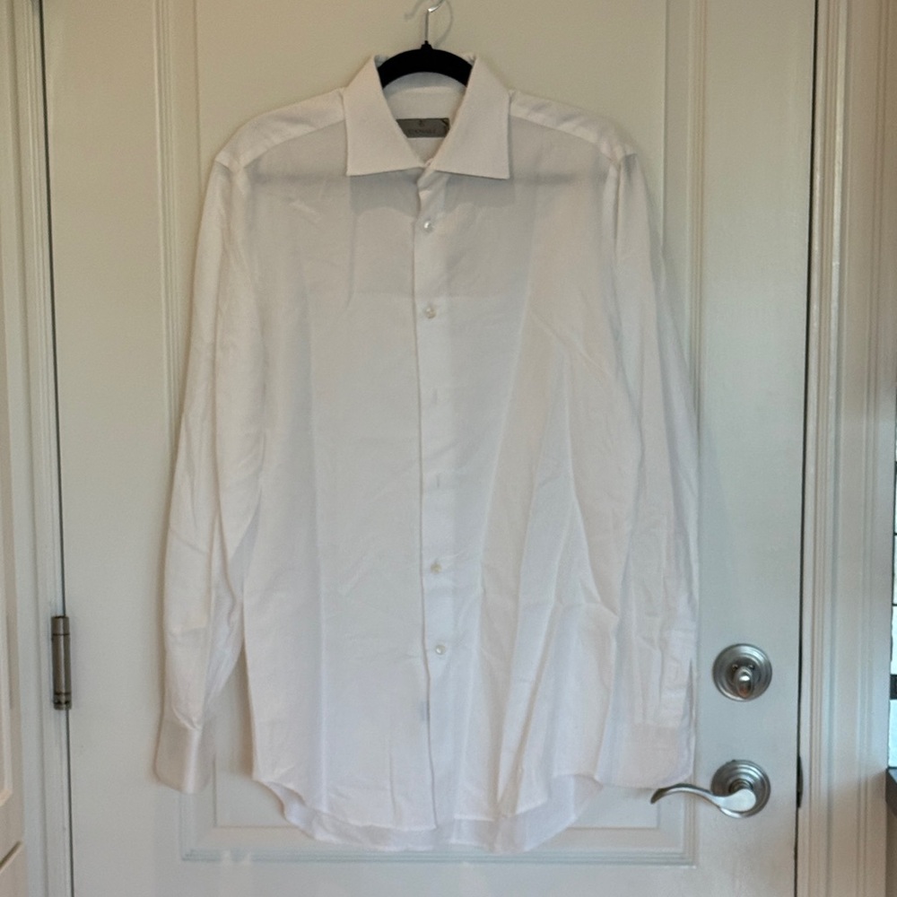 Canali Elegant White Dress Shirt